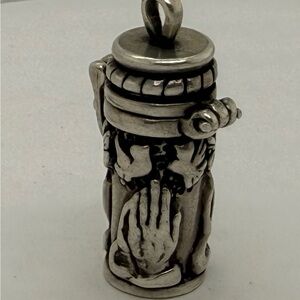 9.25 Sterling Silver Prayer Box Charm Pendant Religious Catholic Baptism